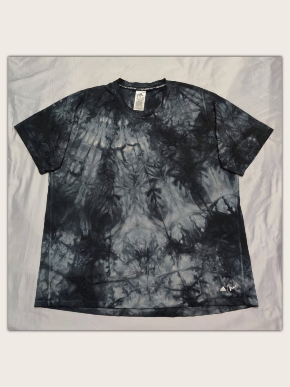 Adidas x Parley for the Oceans 3S Tee / T-Shirt EJ8089 Black Tie-Dye Men's 2XL